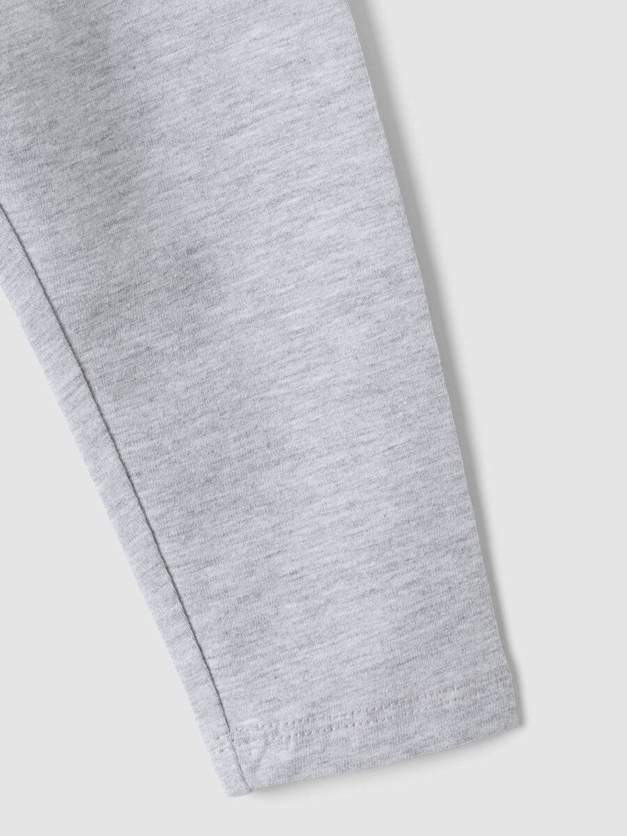 Leggings grigi in misto cotone organico slim fit per bimba_3