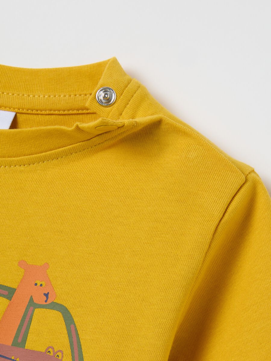 Yellow children's pure cotton T-shirt regular fit_2