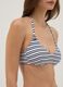 Blue striped stretch fabric bikini top_3