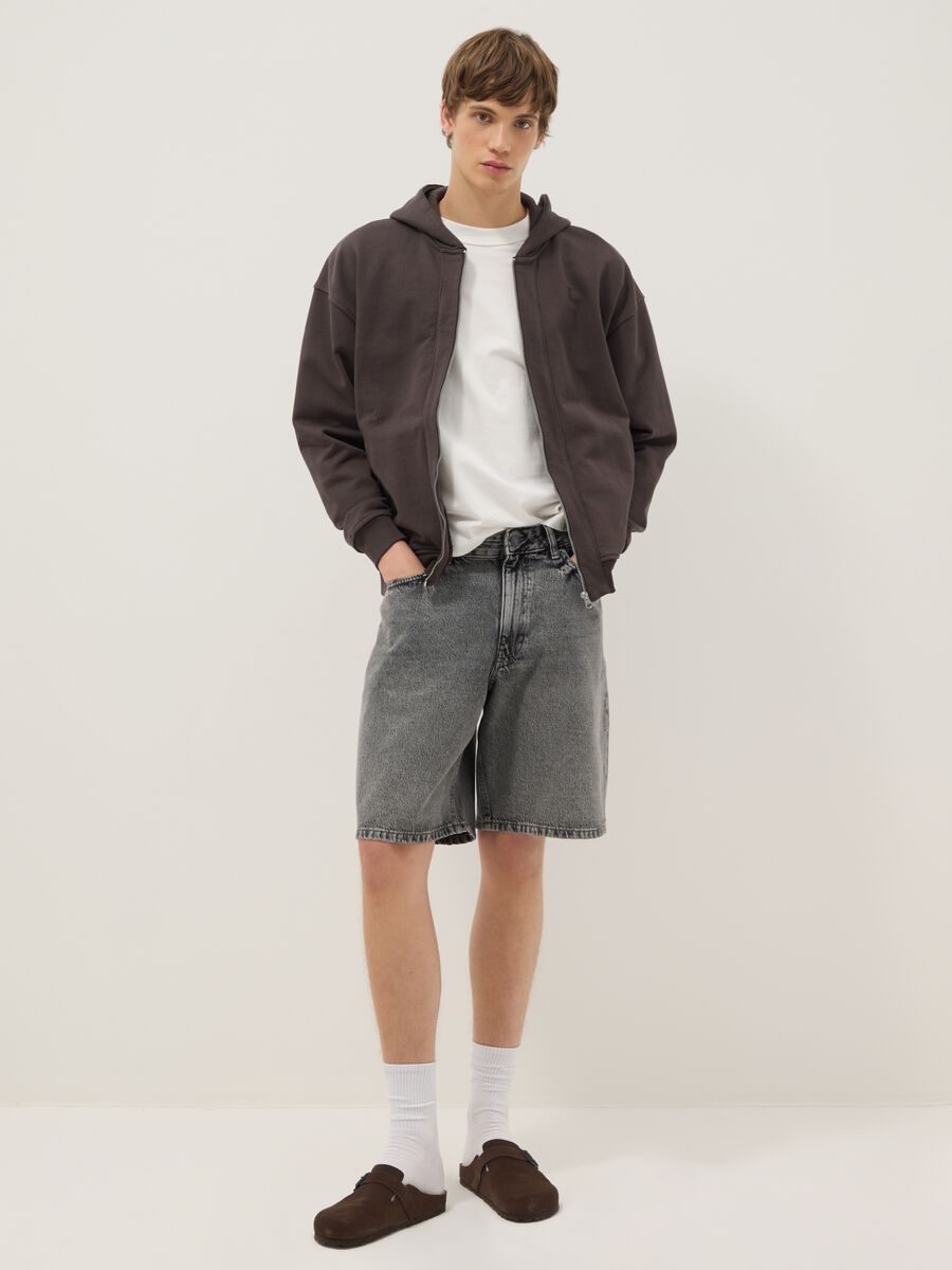 Blue skater fit pure cotton denim shorts_0