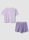 Girls&rsquo; purple short pyjamas in 100% organic cotton with slogan_1