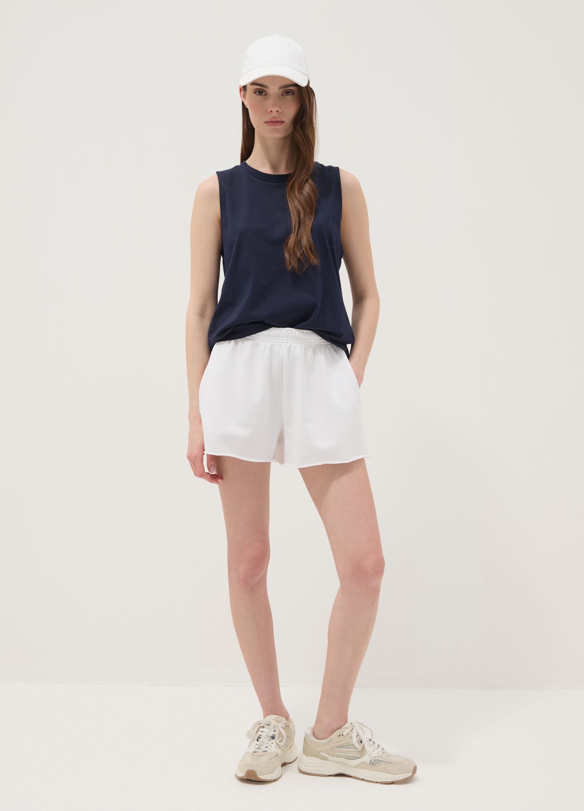 Blue pure cotton tank top