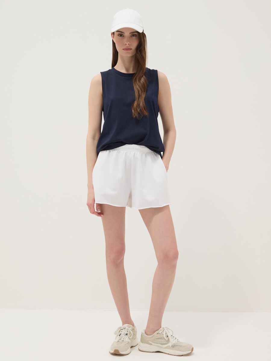 Tank top blu in puro cotone_2