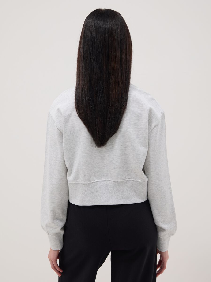 Felpa in puro cotone grigia regular fit per ragazza_2
