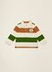 Multicolour striped pure cotton baby polo shirt, regular fit_0
