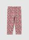 Girls' multicolour cotton skinny fit leggings_0