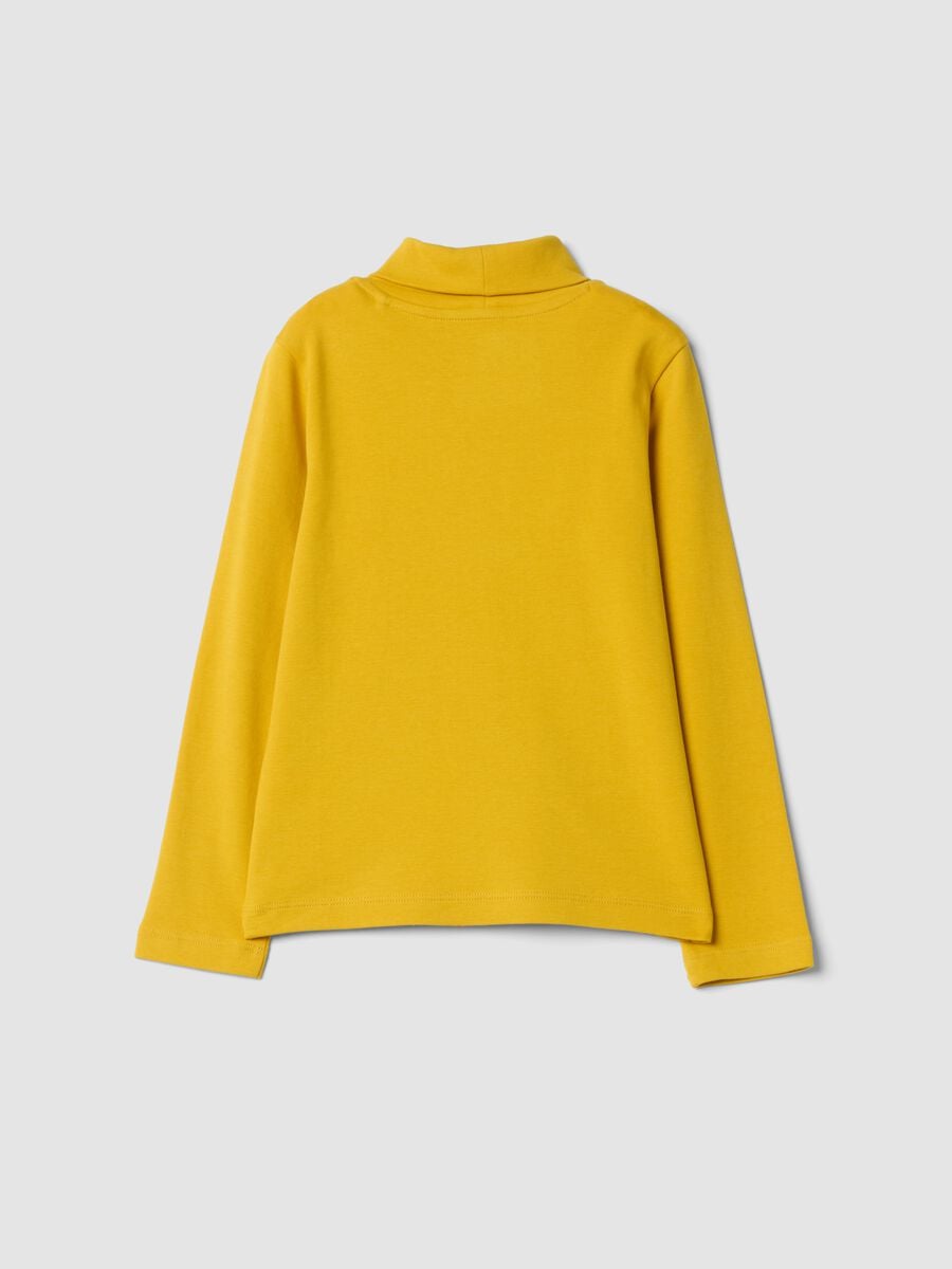 T-shirt gialla dolcevita in puro cotone organico_1