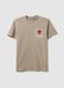 Beige pure cotton T-shirt with Chicago Bulls print_4