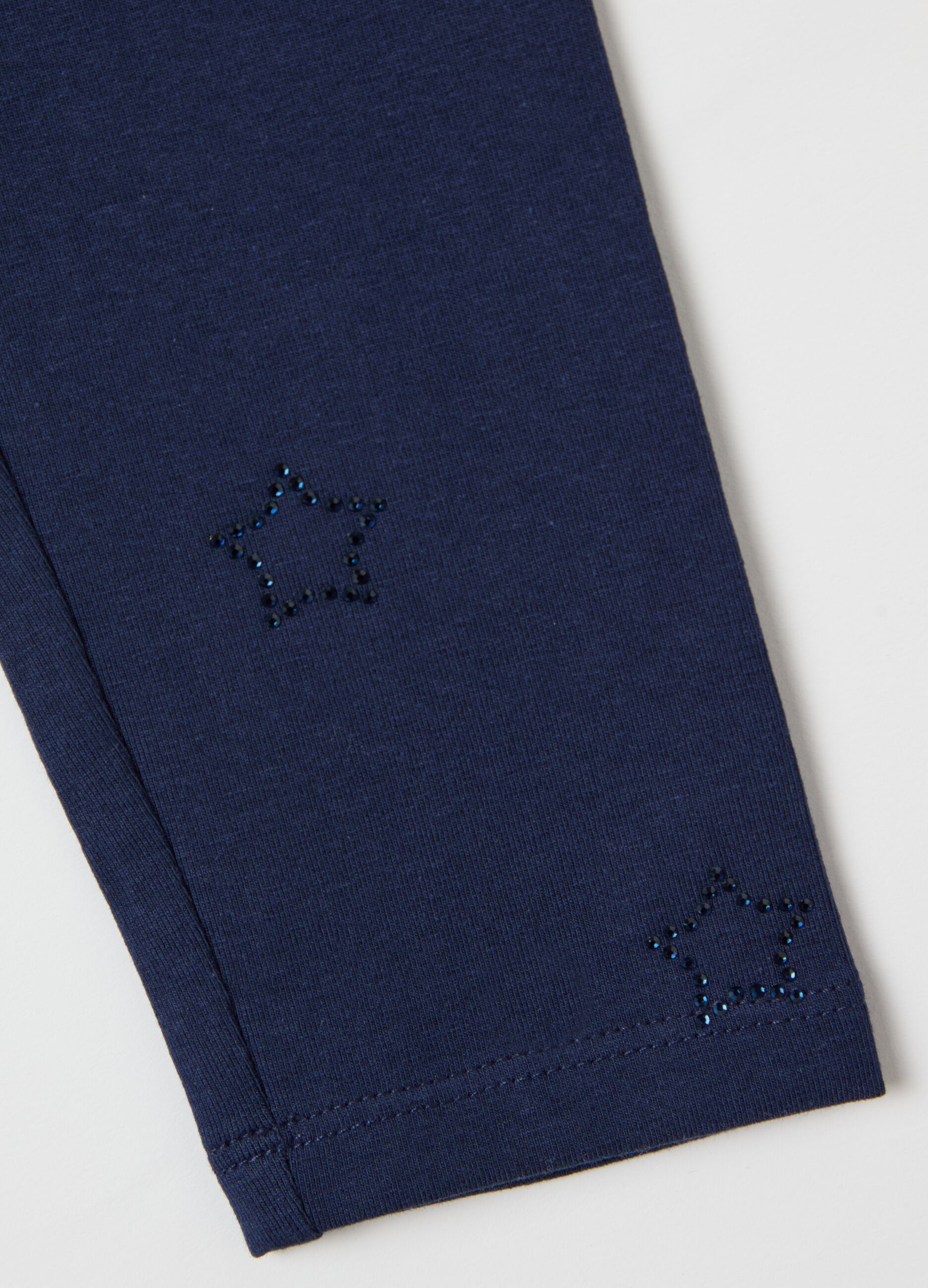 Leggings with diamanté stars application