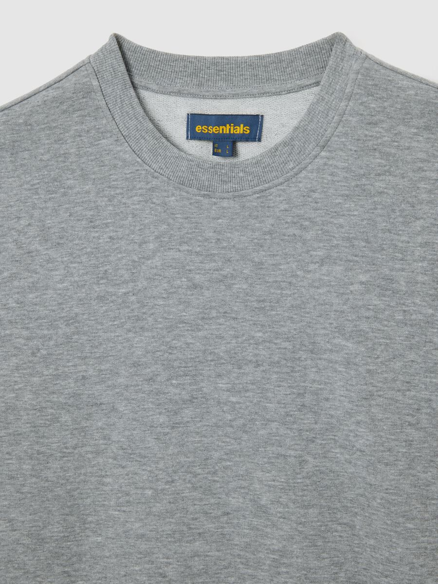 Regular fit grey cotton blend sweatshirt_5
