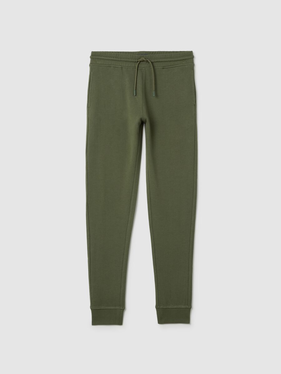 Boys' green pure cotton jogger trousers regular fit_0