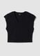 Blue pure cotton V-neck T-shirt_4