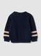 Blue pure cotton crew-neck jumper with puppy print for baby boy_2