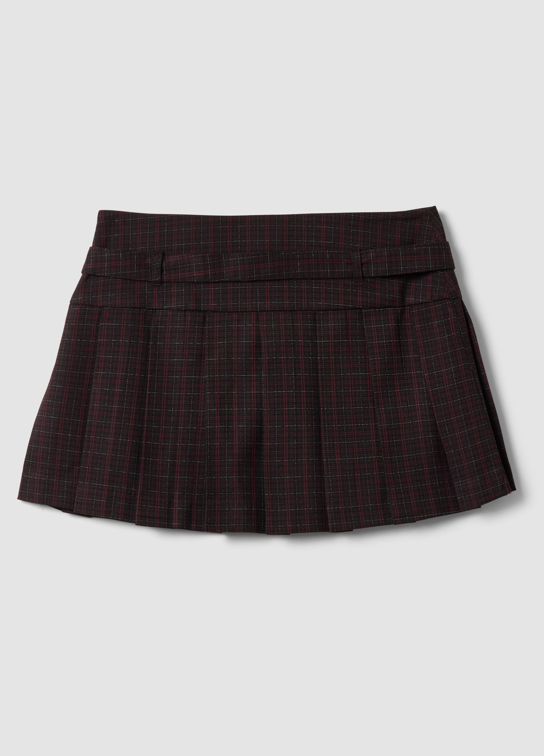 Black pleated skirt in stretch viscose