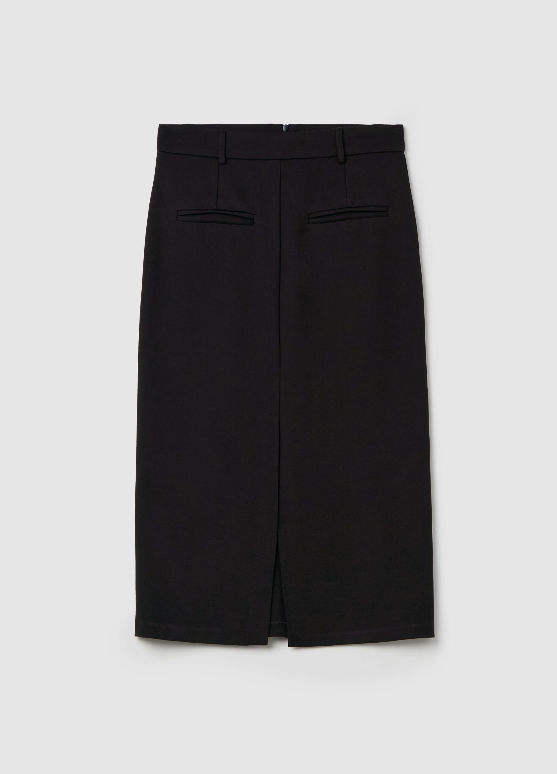 Midi pencil skirt with slit