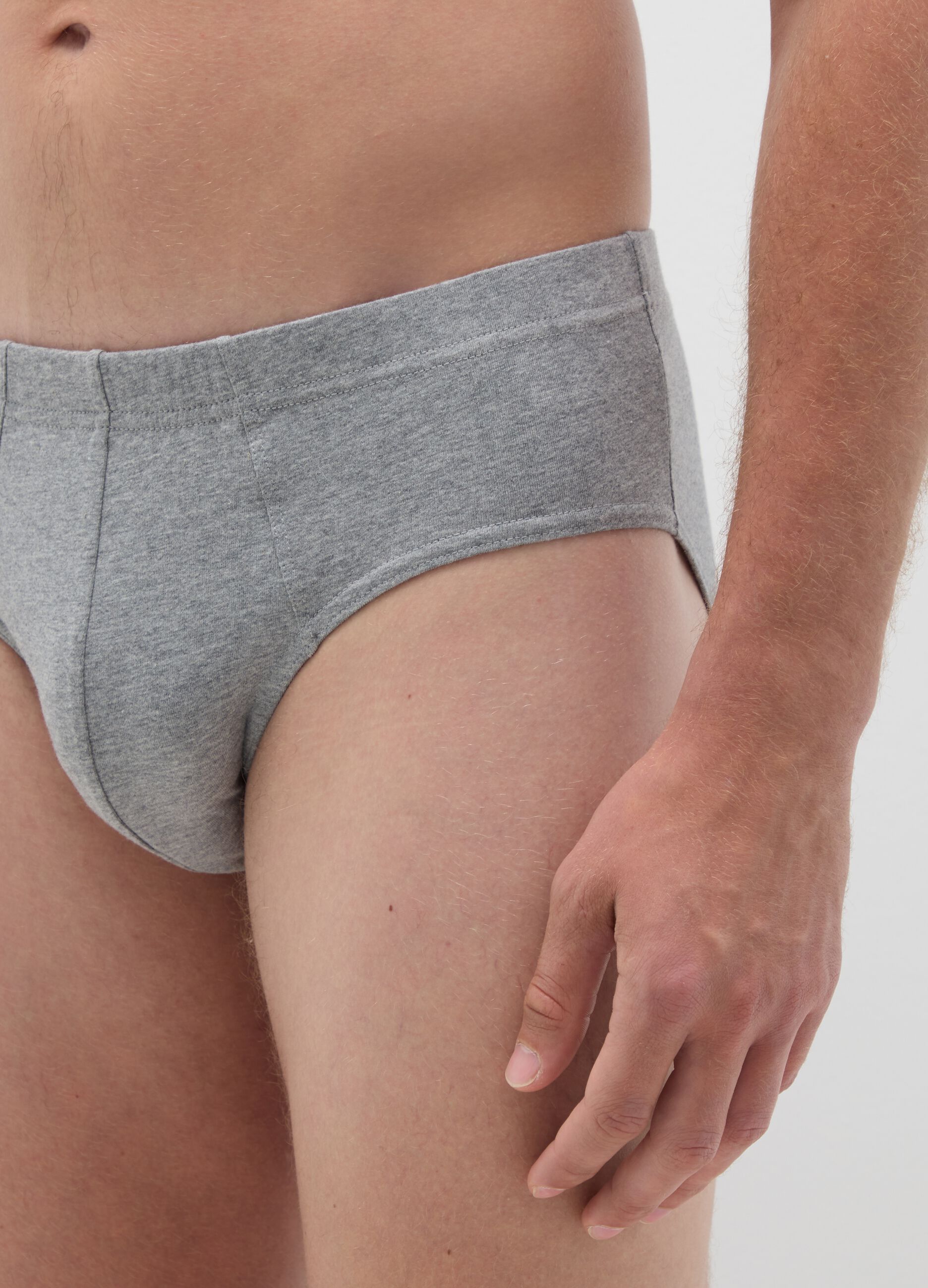 Grey Cotton Briefs Regular Fit