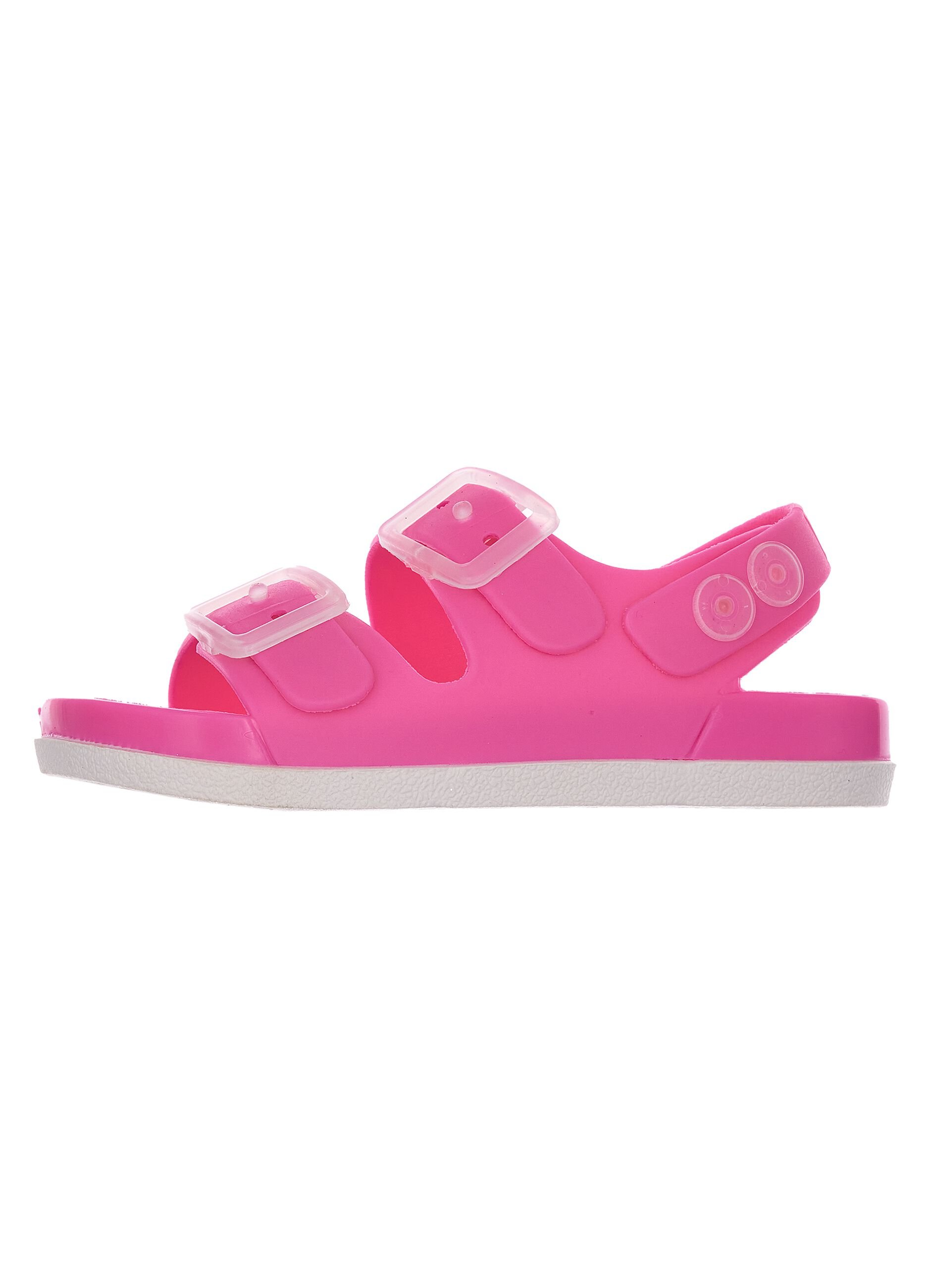 Girls' pink sandals with adjustable closure