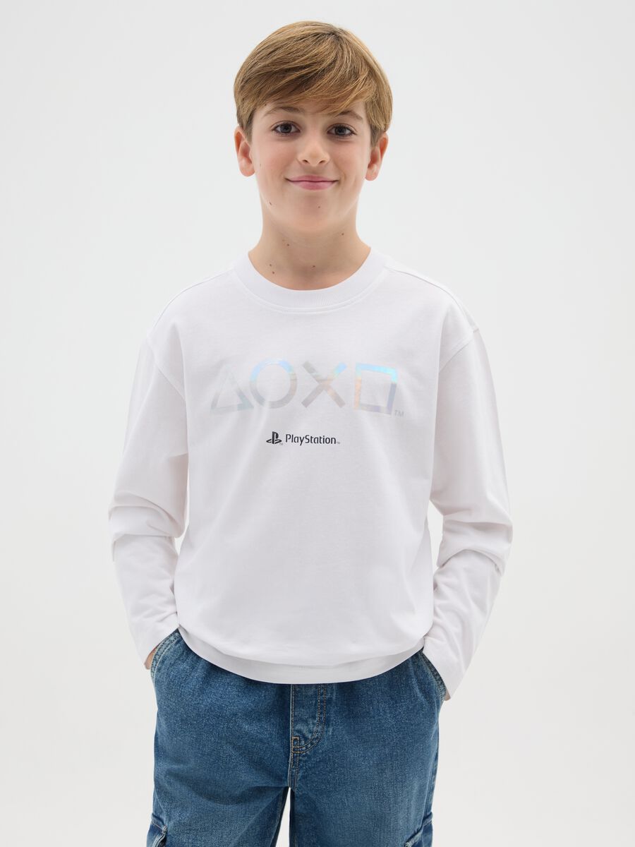 Boy's pure cotton white T-shirt with round neck_0