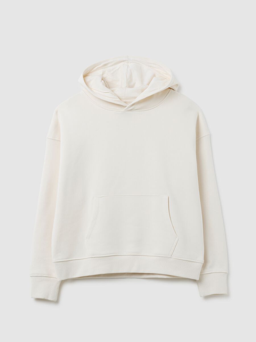 Felpa in misto cotone bianca regular fit_4