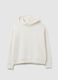 White regular fit cotton blend sweatshirt_4