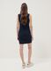 Blue ribbed stretch cotton midi dress_3
