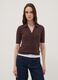 Brown viscose-blend polo jumper, regular fit_2