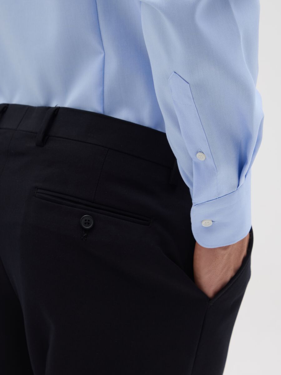 Men's Light Blue Pure Cotton Slim Fit Shirt_2