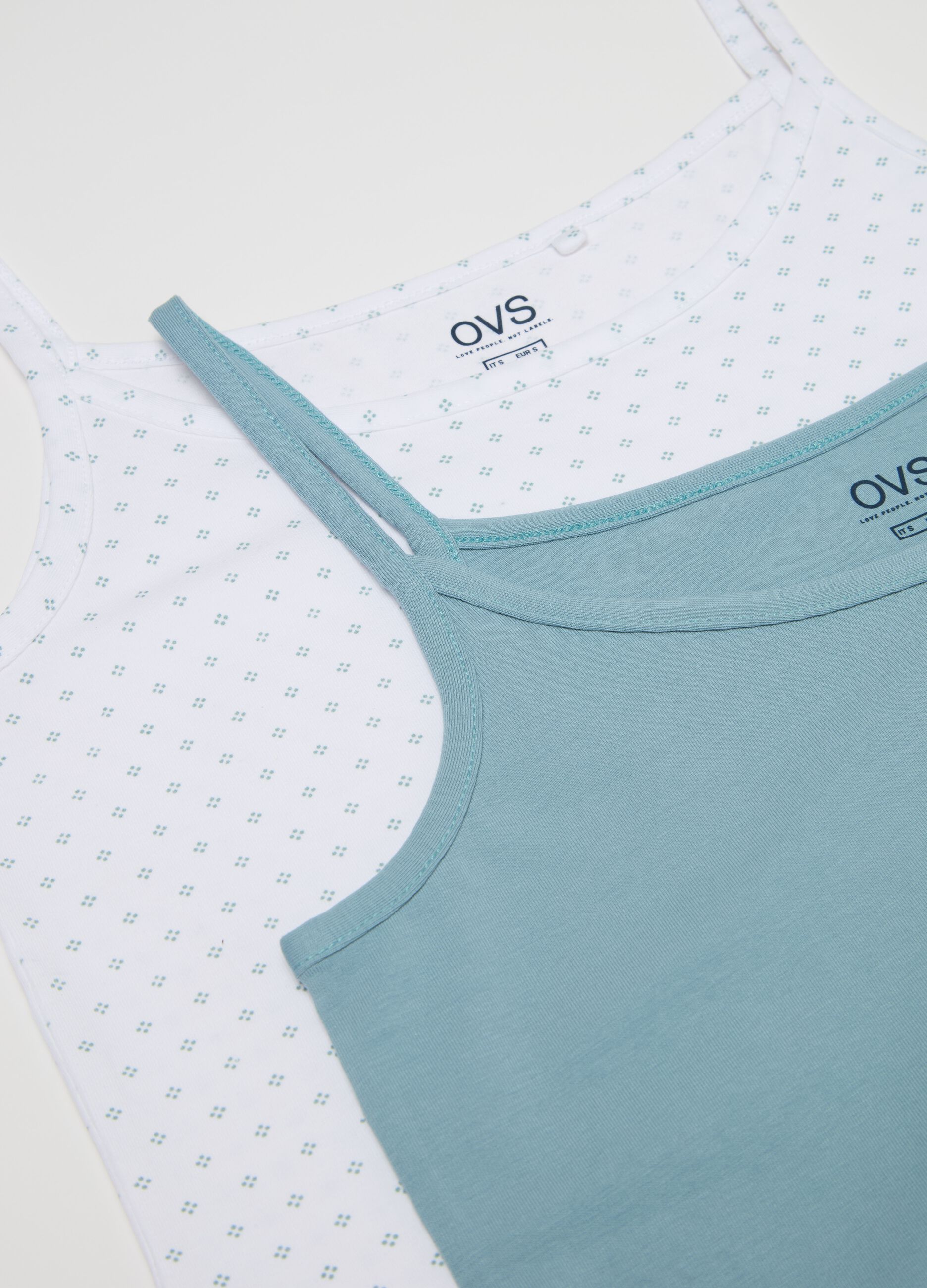 Two-pack vests in stretch cotton