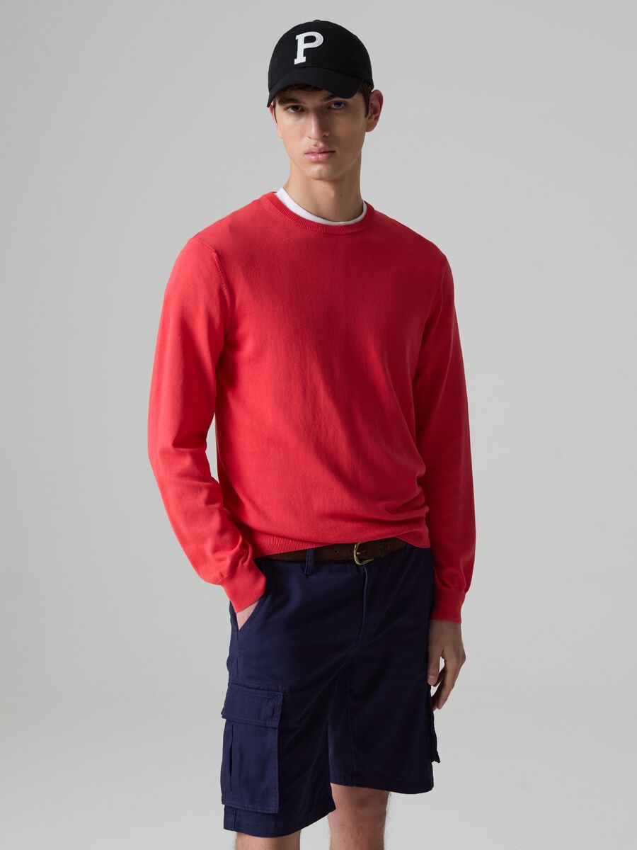 Cotton pullover with round neck_4
