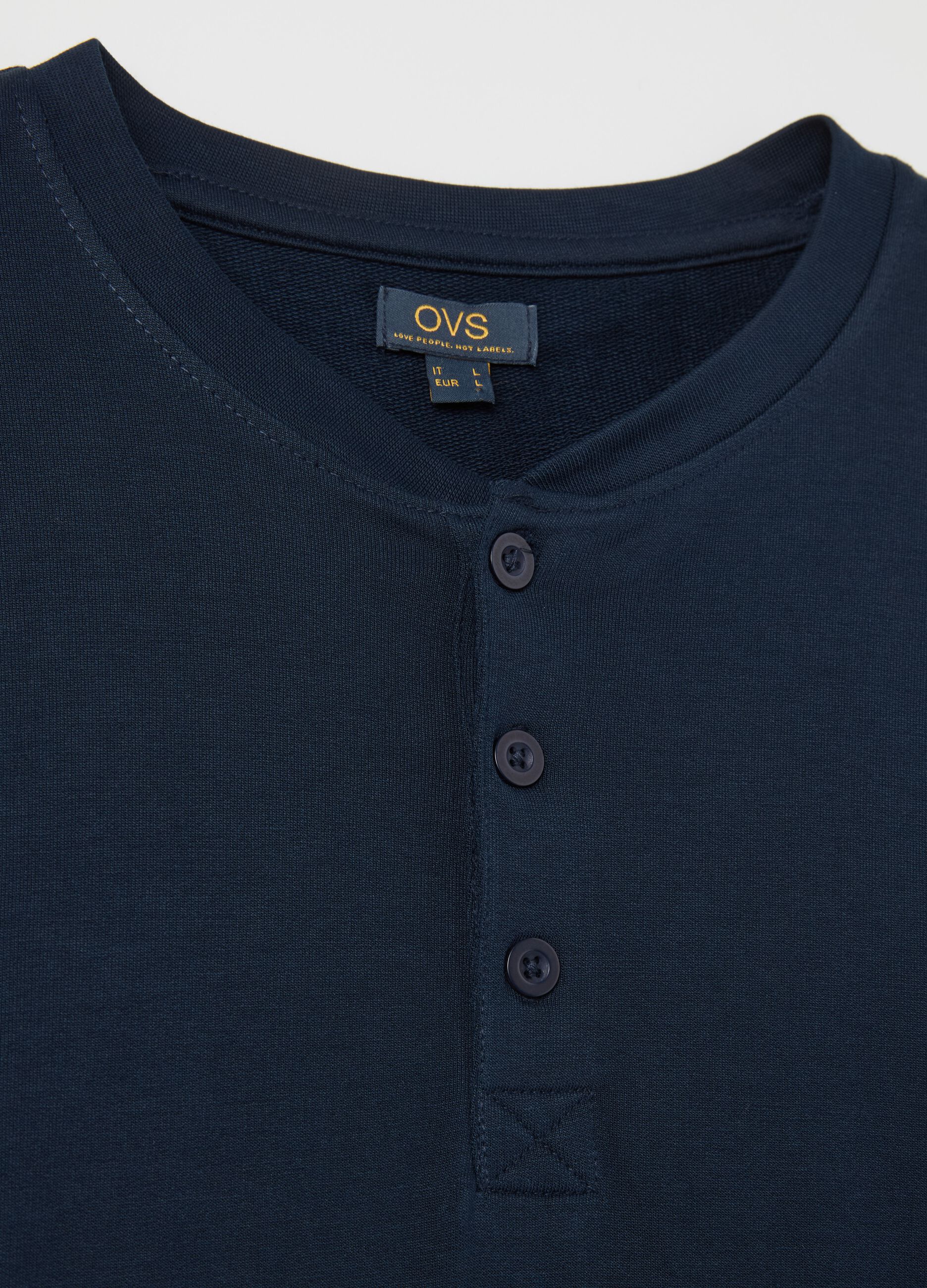 Supima cotton pyjamas with granddad neckline