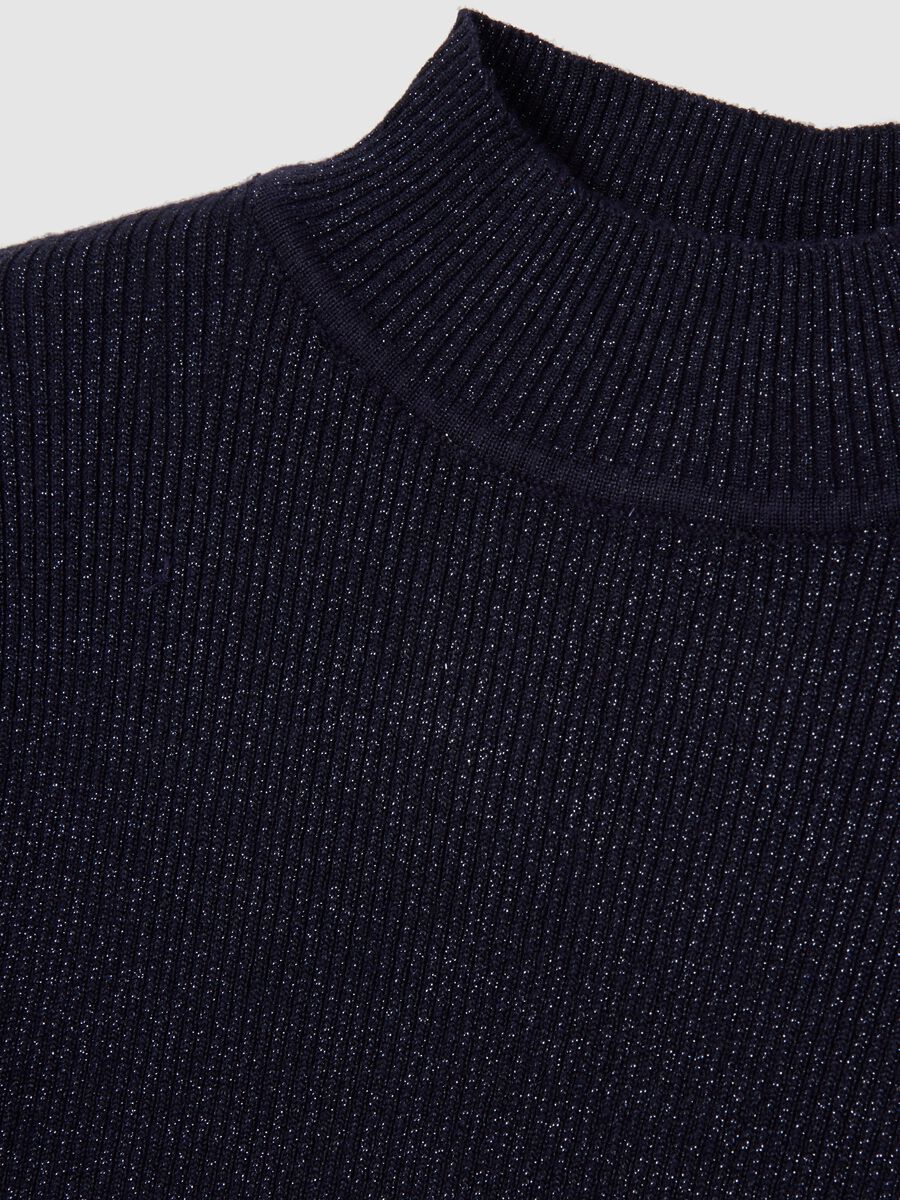 Blue mock neck jumper with fitted fit_5