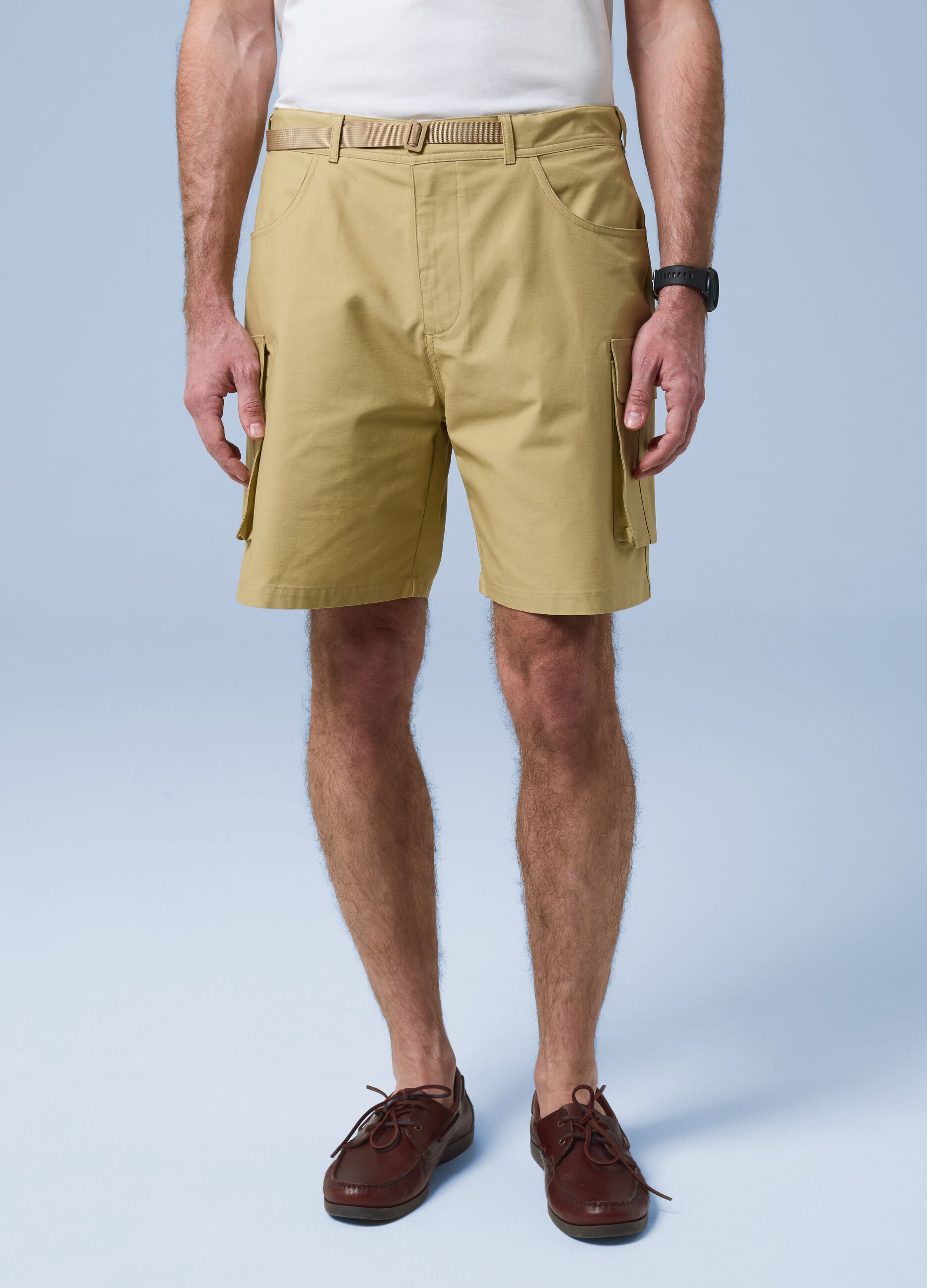 ALTAVIA SAILING beige pure cotton cargo shorts