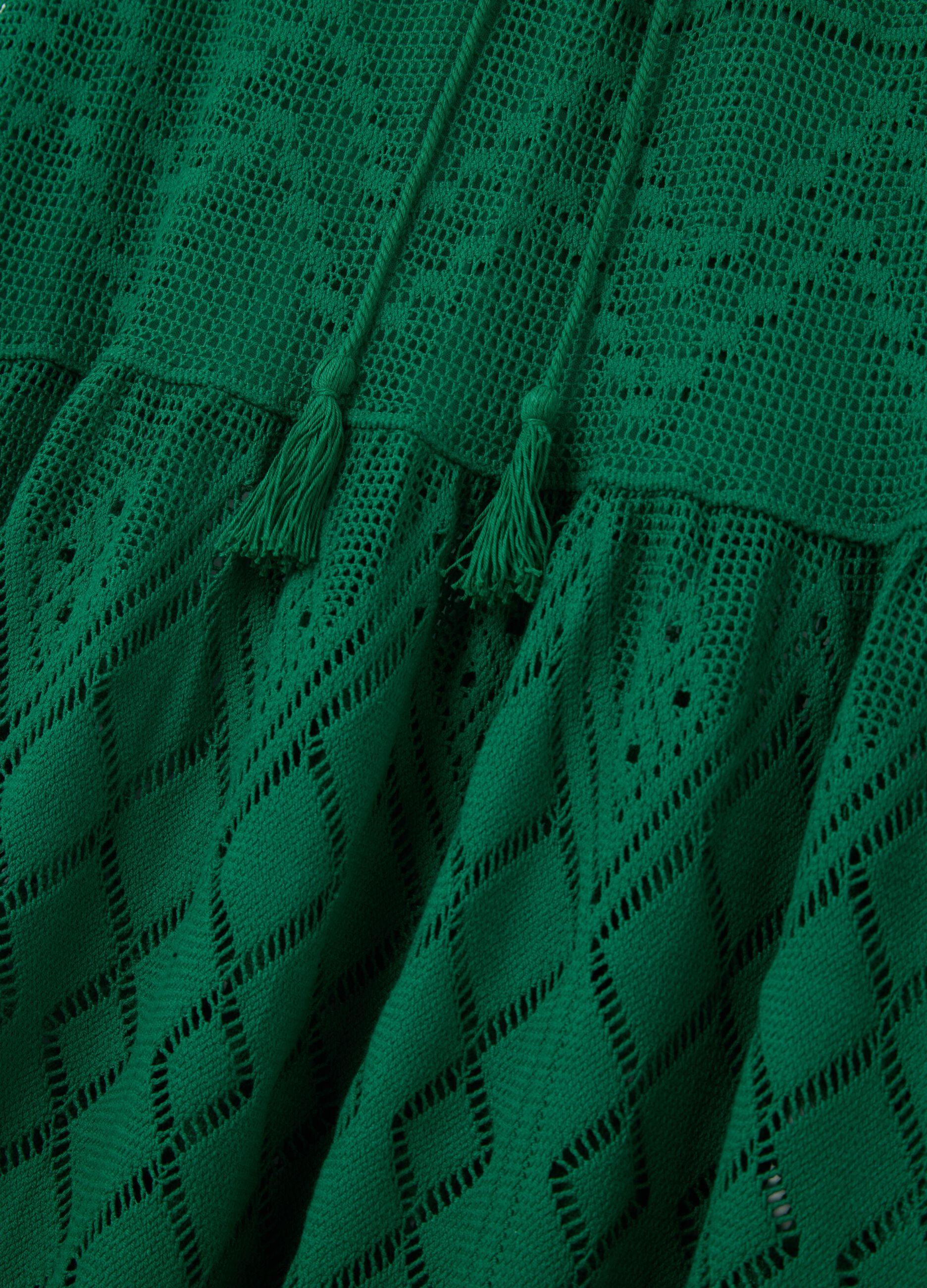 Green skirt with cotton and polyester texture Piombo