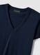 Deep V Regular Fit Blue Pure Cotton T-shirt_5