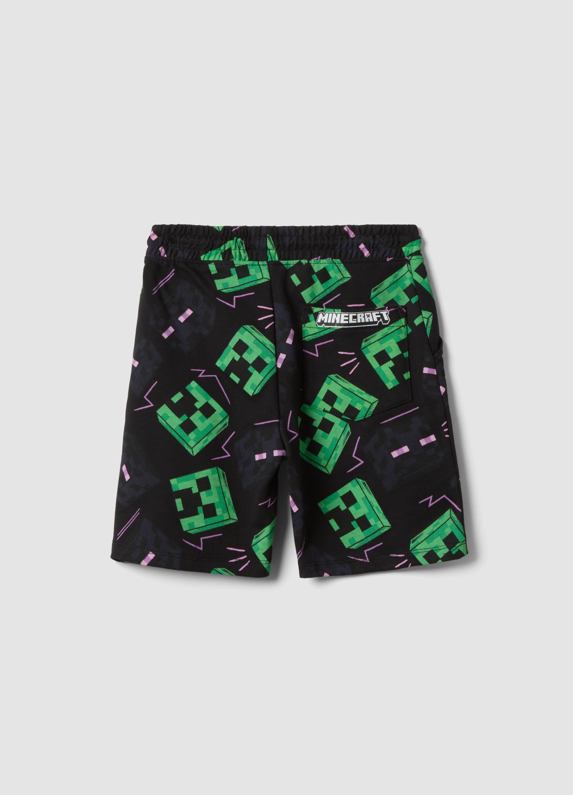 Multicolour cotton-blend boys&rsquo; shorts with Minecraft print