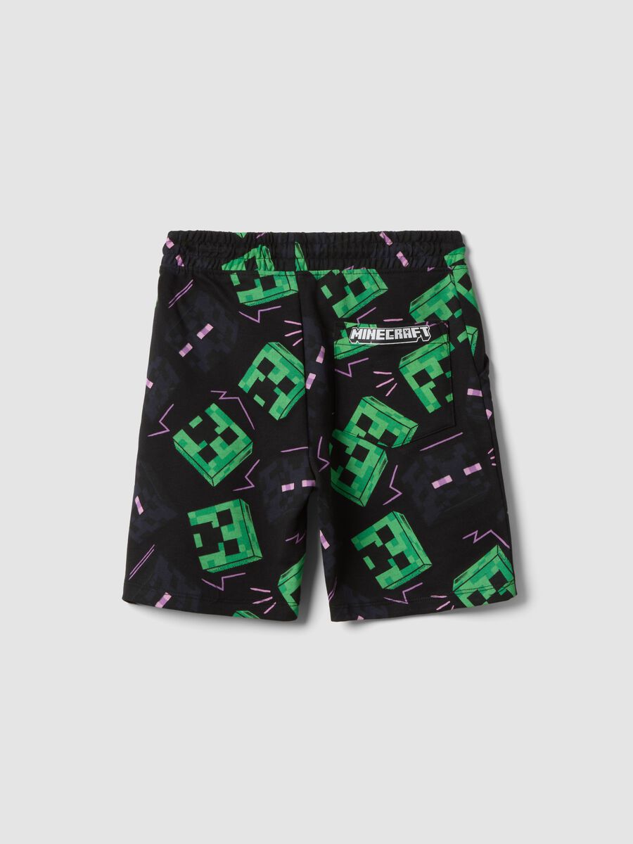 Shorts multicolor in misto cotone da bambino con stampa Minecraft_1