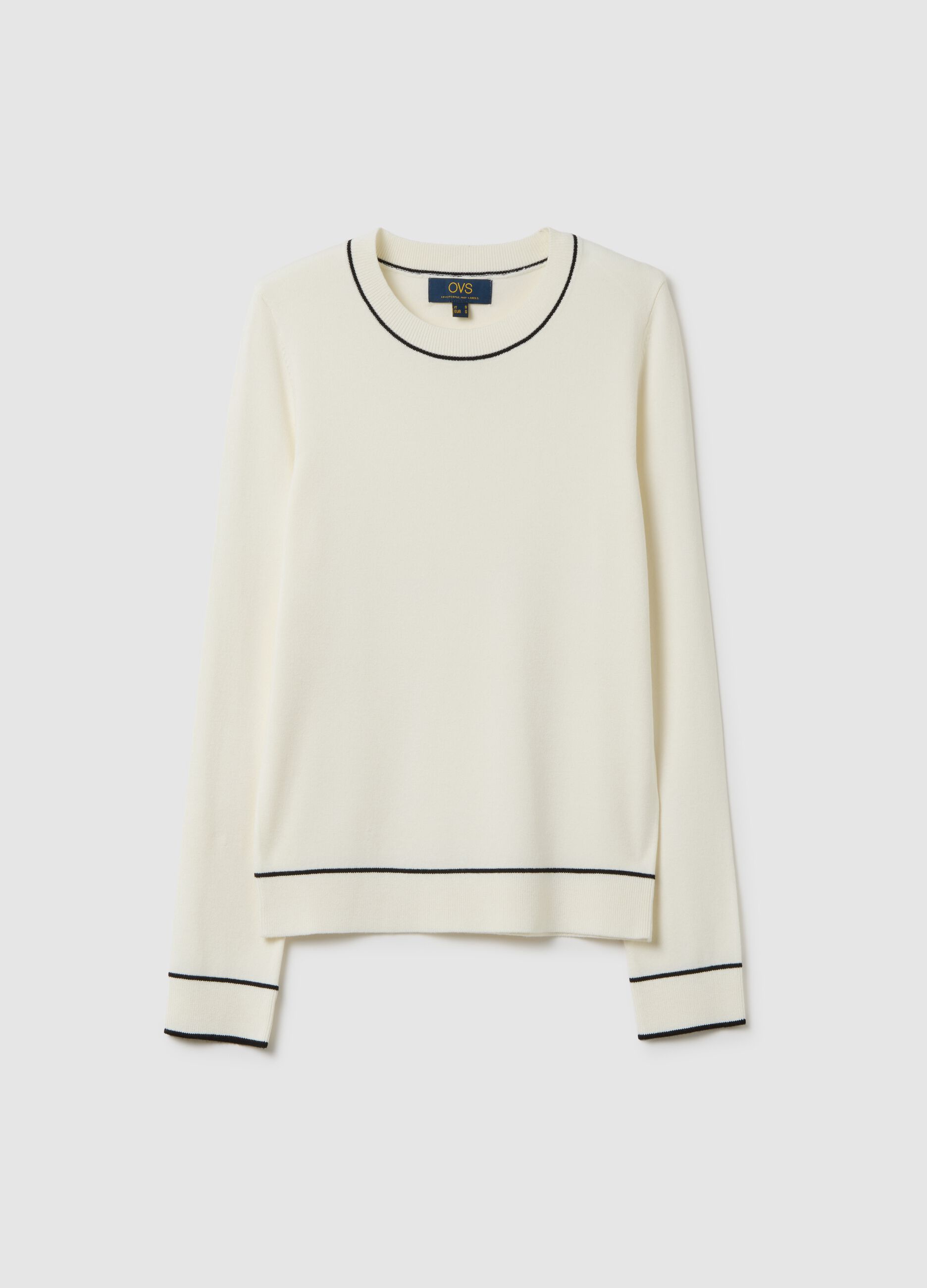 Maglione bianco con scollo rotondo