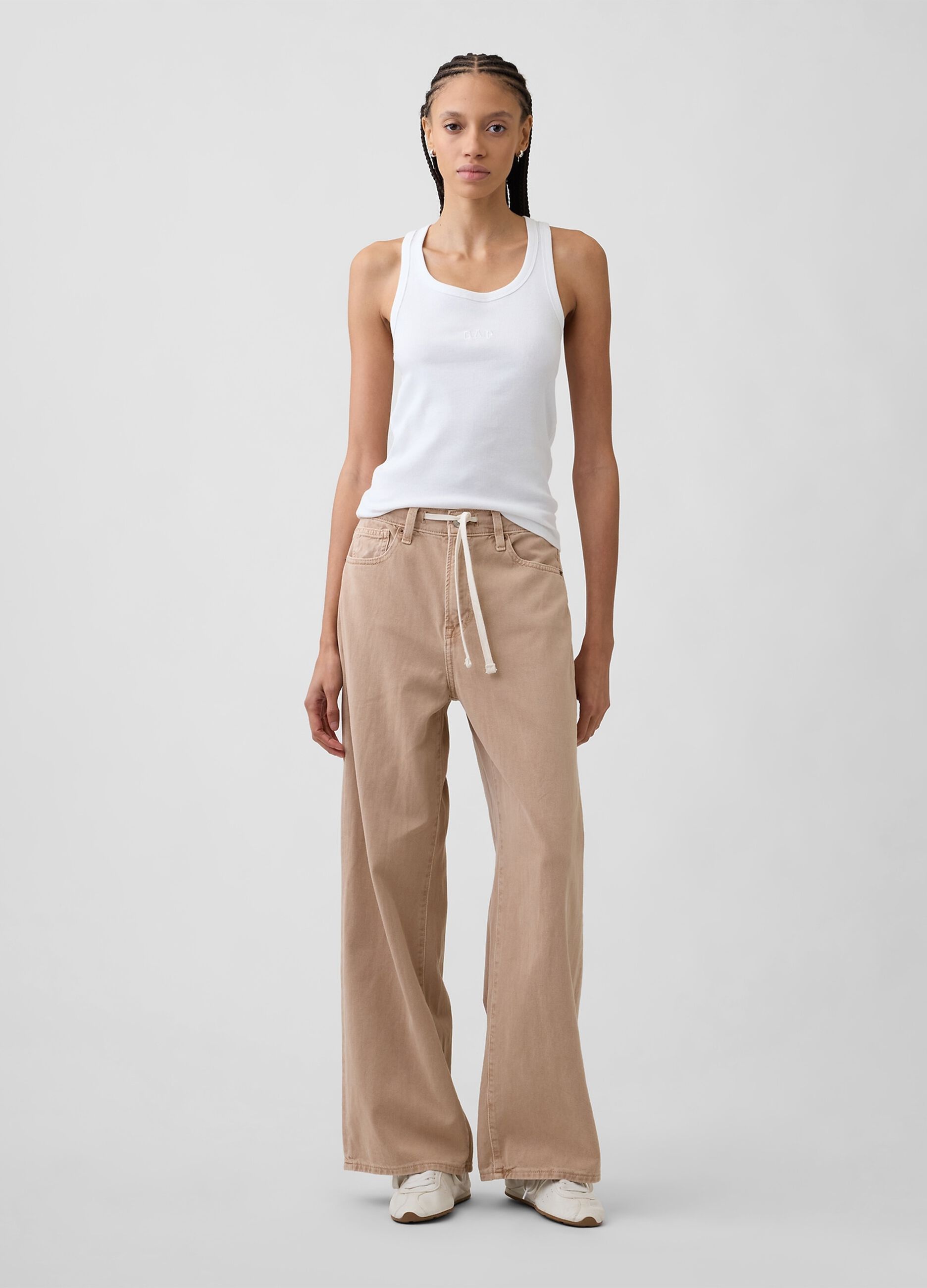 Stretch cotton tank top