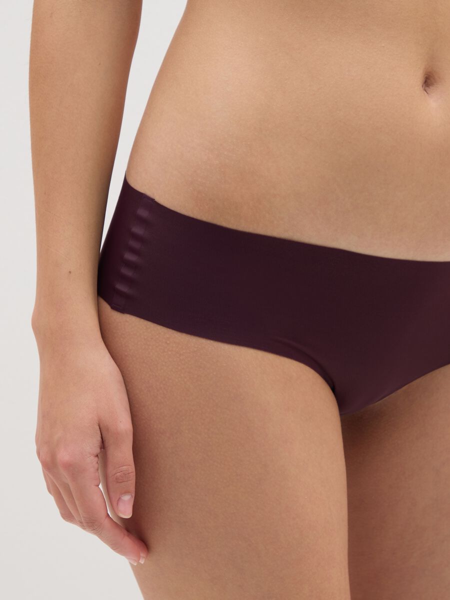 Culotte in tessuto elasticizzato viola scuro_3