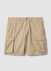 Beige cotton cargo Bermuda shorts, regular fit_4