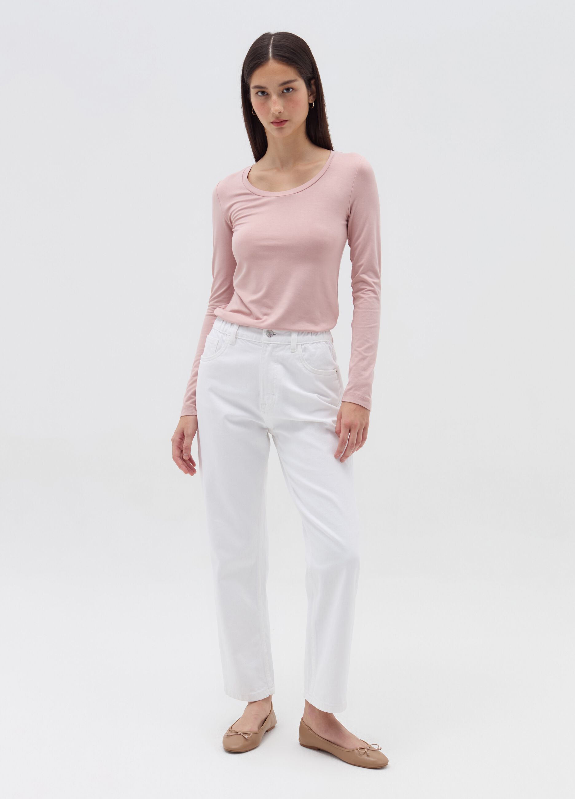 OVS T-shirt a maniche lunghe in viscosa stretch