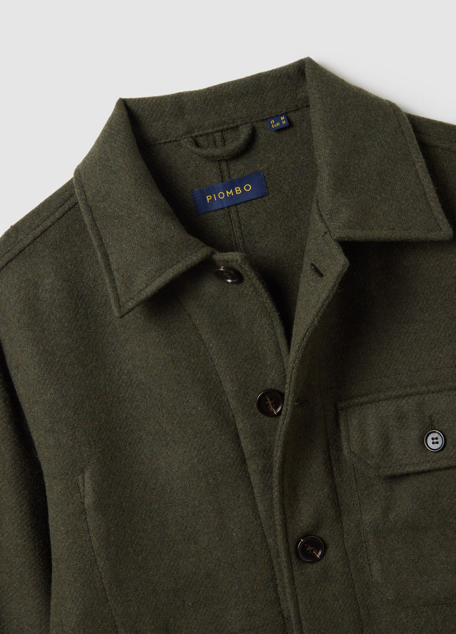 Giacca in misto lana verde regular fit