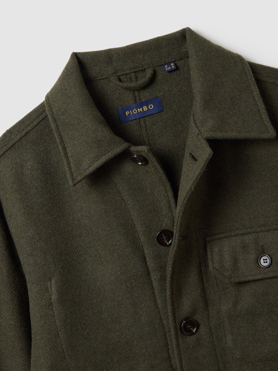 Giacca in misto lana verde regular fit_5