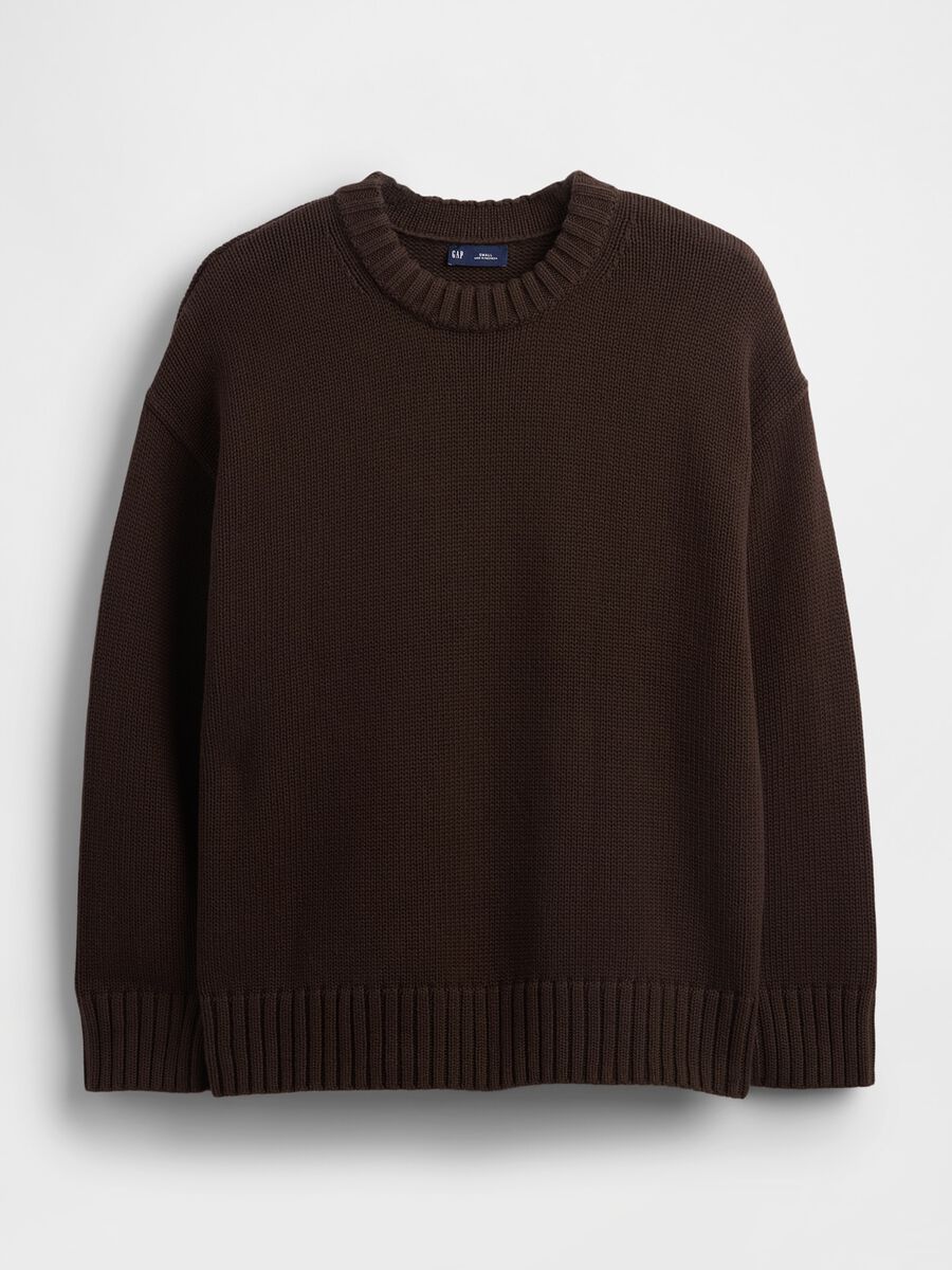 Maglione marrone scuro in cotone_3