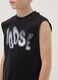 Black pure cotton boys&rsquo; oversized tank top_2