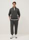 Grey regular fit cotton-blend sweatshirt with half zip_1