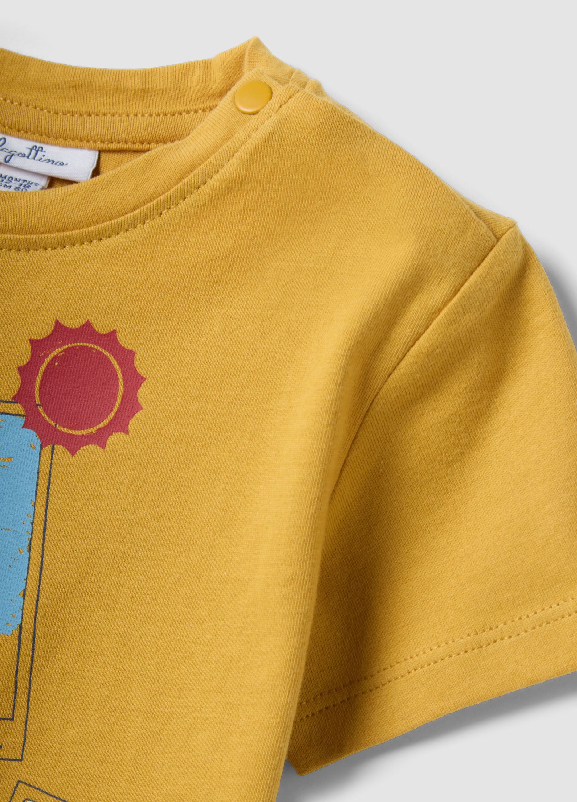 Yellow short-sleeved pure cotton T-shirt