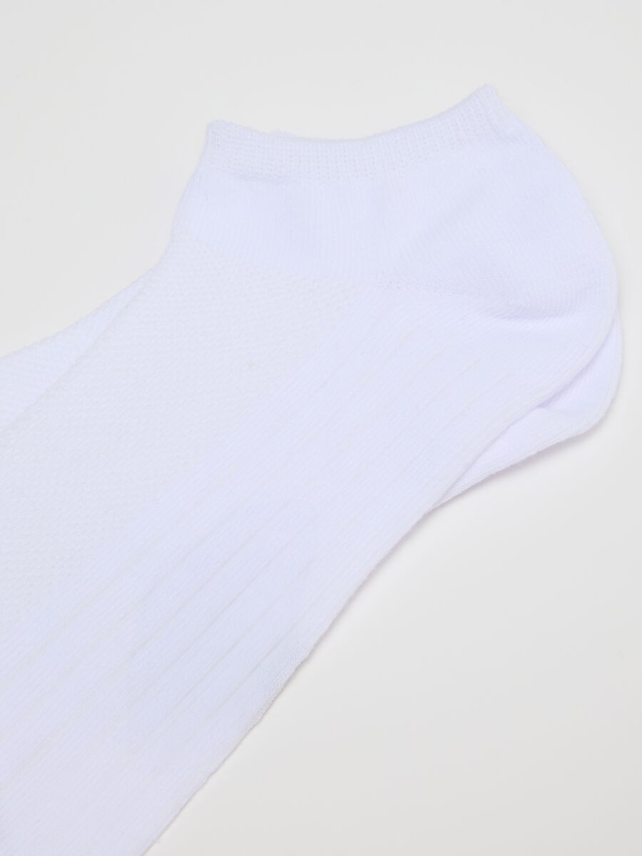 Tripack of men's short socks in white stretch cotton_2