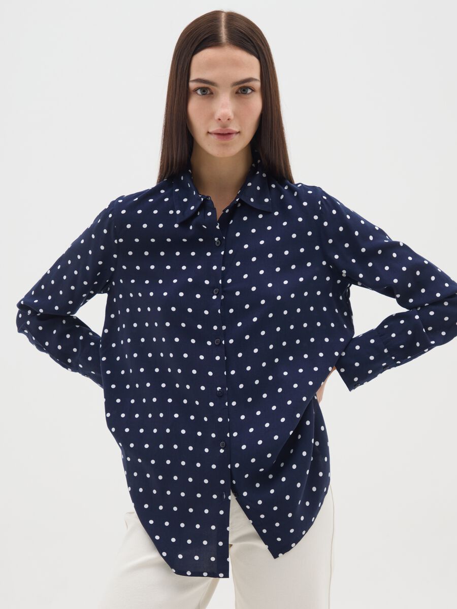 Multicolour polka dot blouse regular fit_0