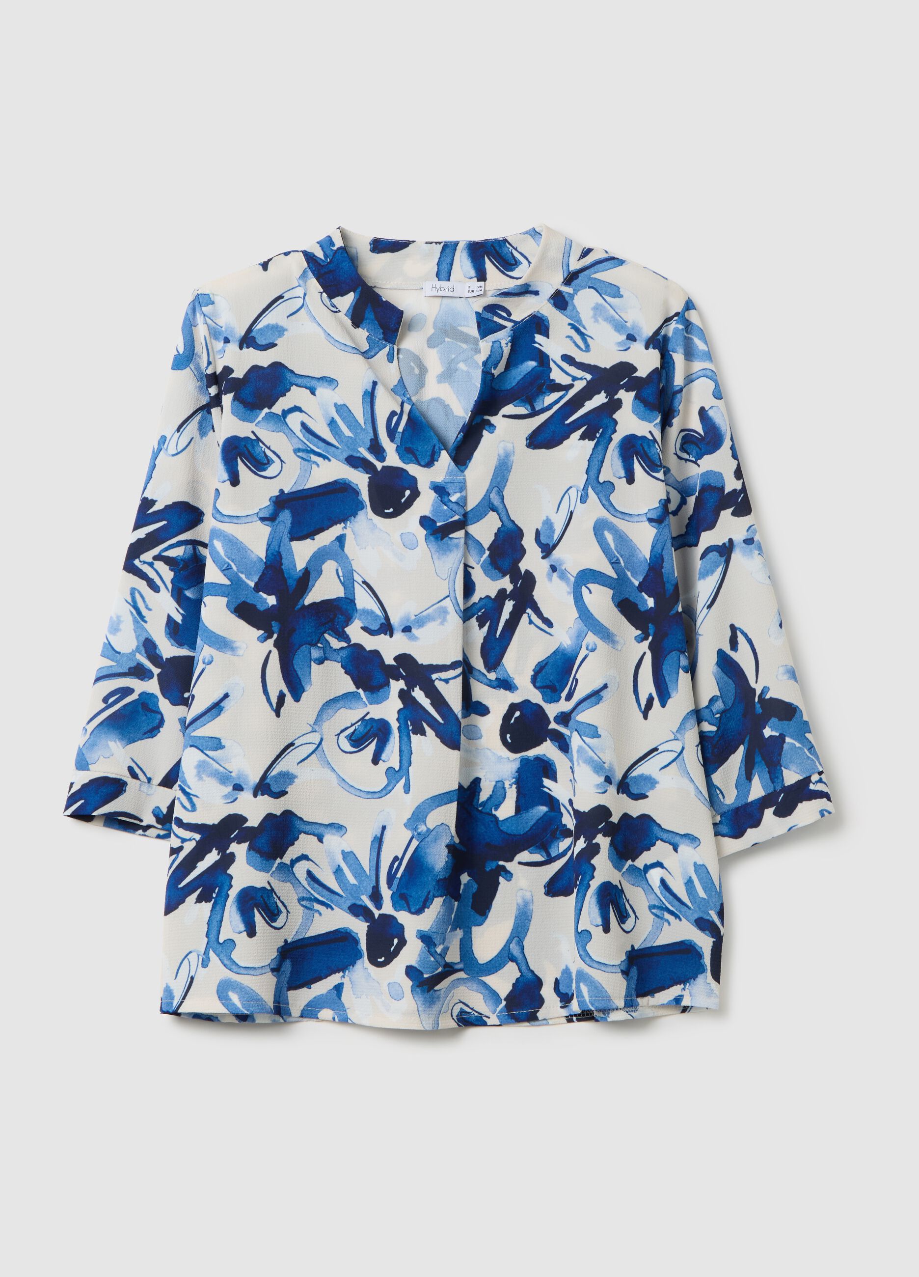 Women's regular fit multicolour blouse with pattern